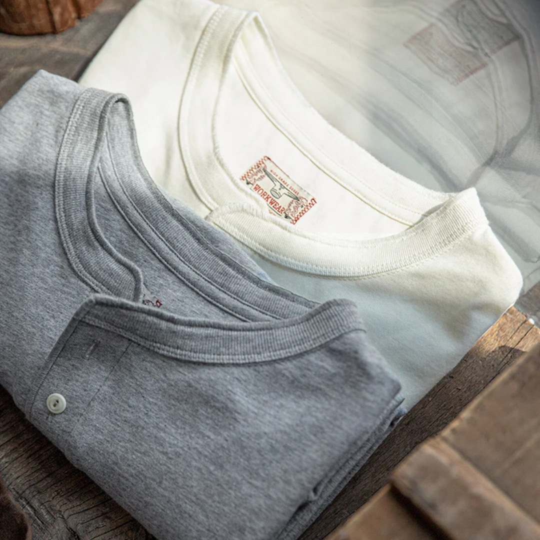 T-shirt Henley à manches longues