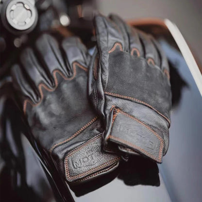 Retro Motor Leather Gloves