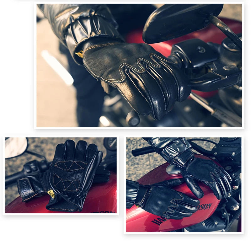 Retro Motor Leather Gloves