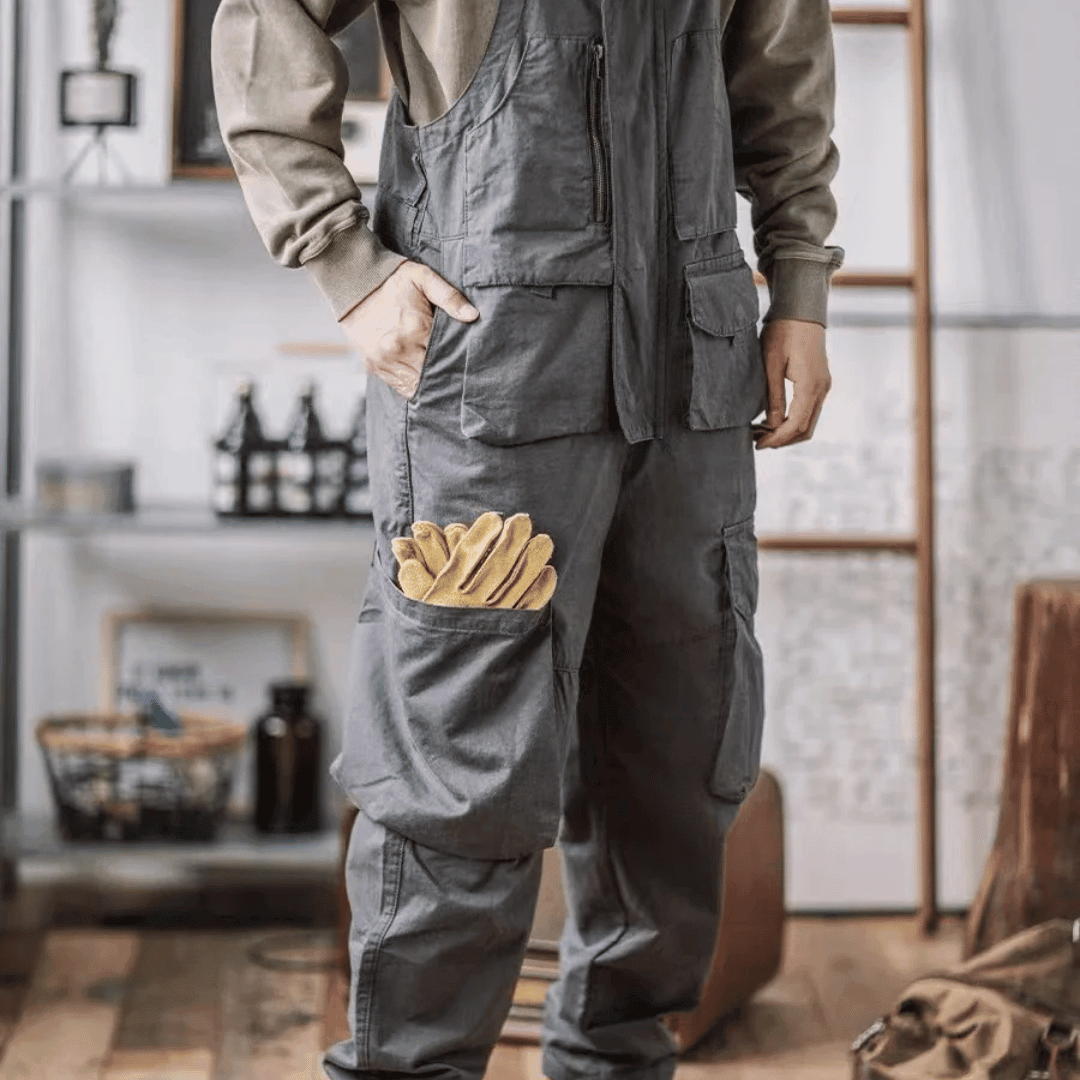 Sloppy Overalls Big Pockets Workwear with Zipper Fly - Wild Soul Co.